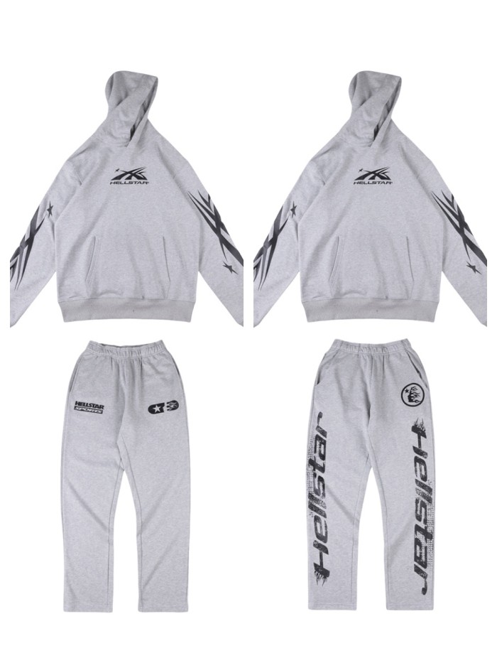 1:1 quality version Solid Color Basic Logo hoodie & pants set