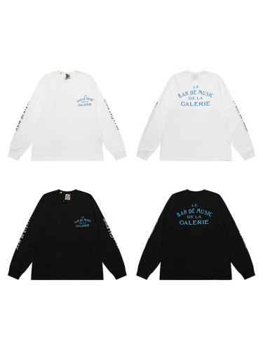 Pocket Blue French Letter Long Sleeve T-Shirt 2 colors