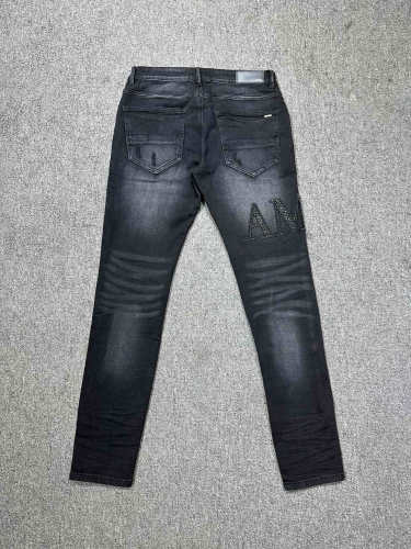 [buy more save more]1:1 quality version Rhinestone Monogram Embroidered Patch Jeans