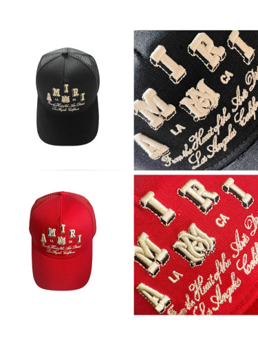 Cubic Apricot Embroidered Letter Mesh Duck Cap 2 colors