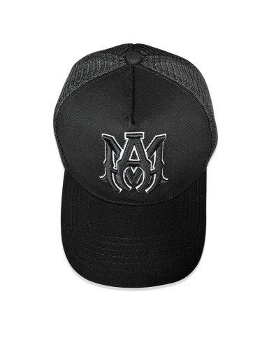White Wrap AM Logo Embroidered Mesh Duck Cap