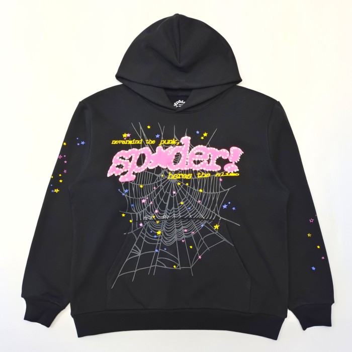 1:1 quality version Classic Black Style Spider Web Hoodie & Pants Set