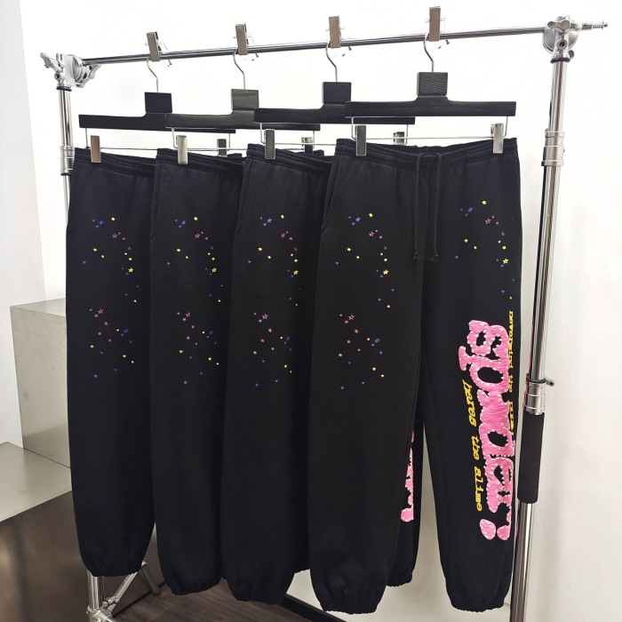 1:1 quality version Classic Black Style Spider Web Hoodie & Pants Set