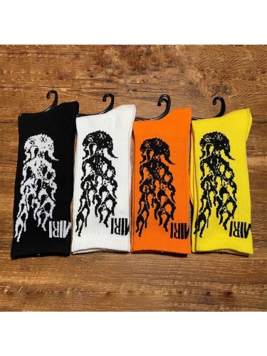 Flame Alphabet Mid-Calf Socks 4 colors