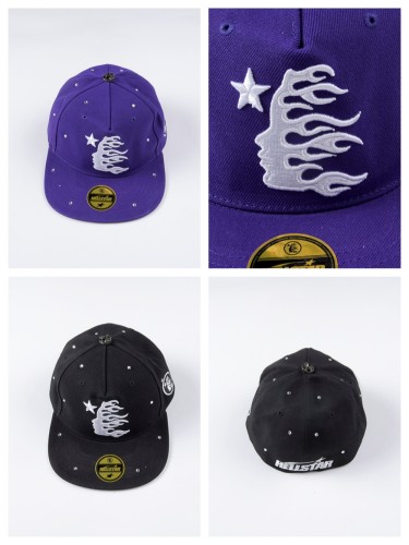 Rhinestone logo embroidered cap 2 colors