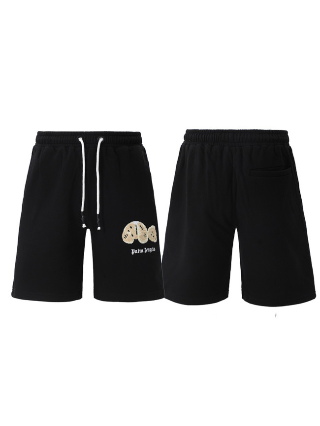 Flocked Broken Bear Letter Print Shorts