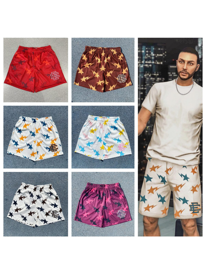 1:1 quality version  All-over Lightning Star Logo Print Shorts 6 colors