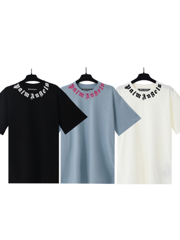 [50% Off]Palm Angels Basic Neckline Letter Wrap Solid tee 3 colors 26825407