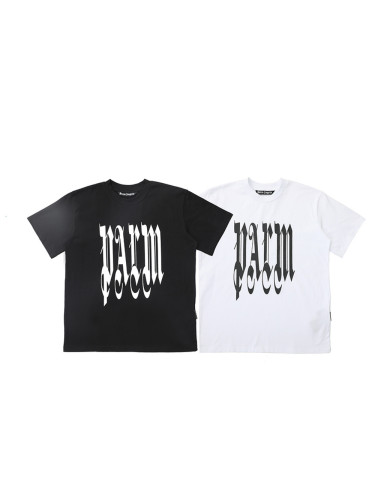 Gothic style chest large letter print tee 2 colors