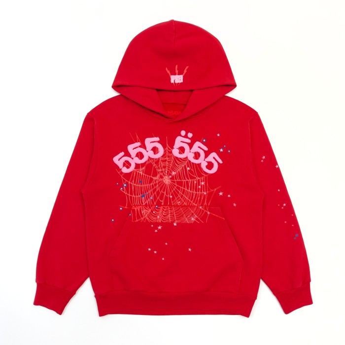1:1 quality version Red 555 Spiderweb Foam Monogrammed Hoodie & Pants Set