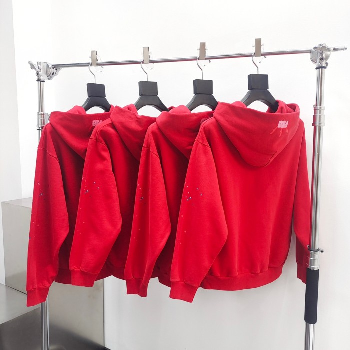 1:1 quality version Red 555 Spiderweb Foam Monogrammed Hoodie & Pants Set