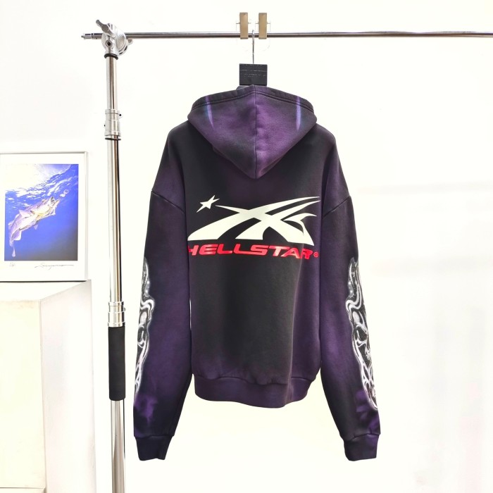 1:1 quality version Airbrushed Skull Demon Wind Hoodie with NFC tag