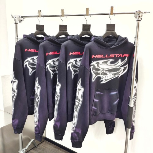1:1 quality version Airbrushed Skull Demon Wind Hoodie with NFC tag