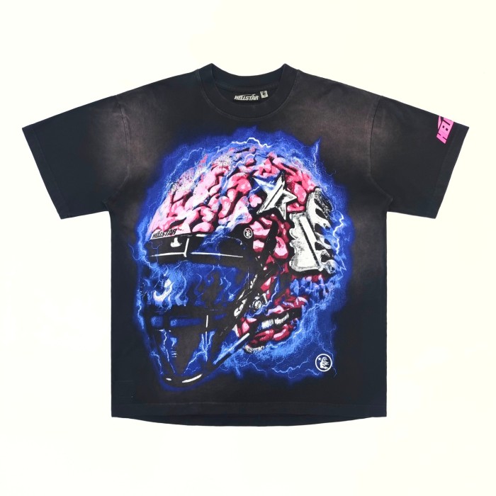1:1 quality version Brain Helmet STAR Energy Wash Version Tee