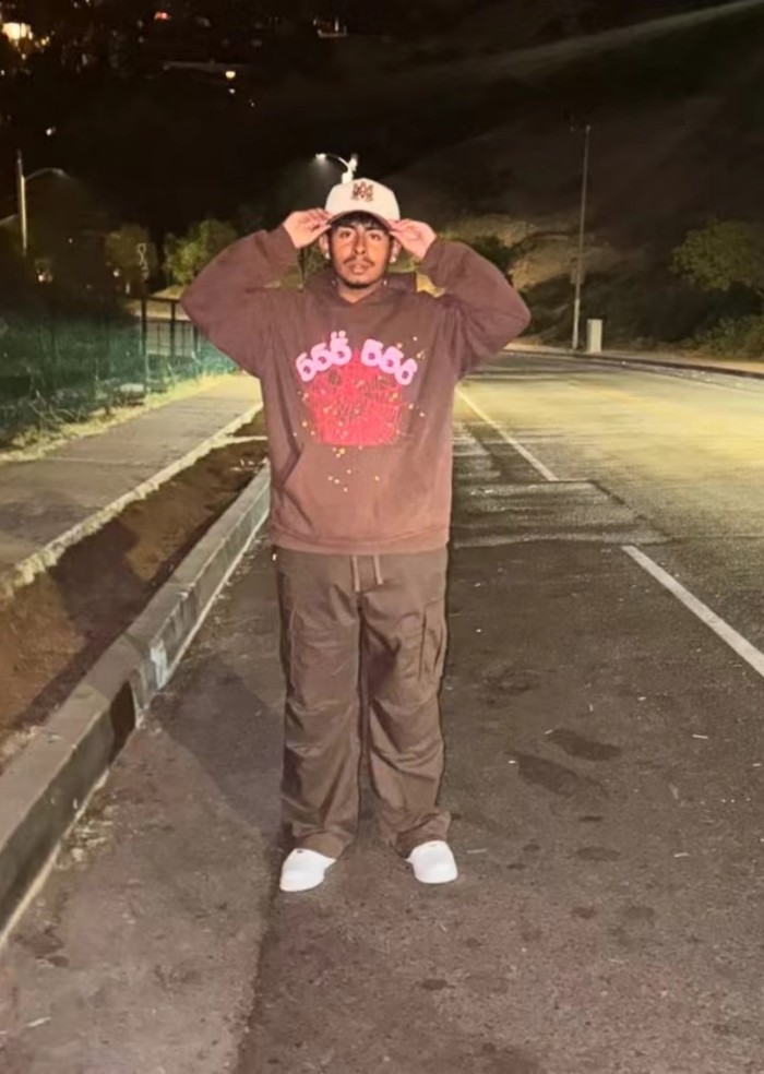 1:1 quality version Brown 555 Foam Letter Hoodie & Pants Set