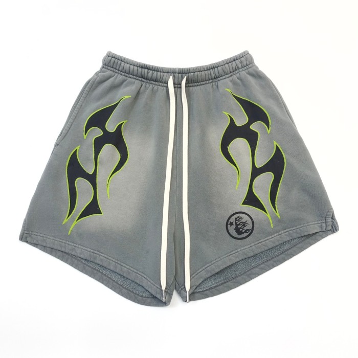 1:1 quality version Green and Black Fire Gray Shorts with NFC tag