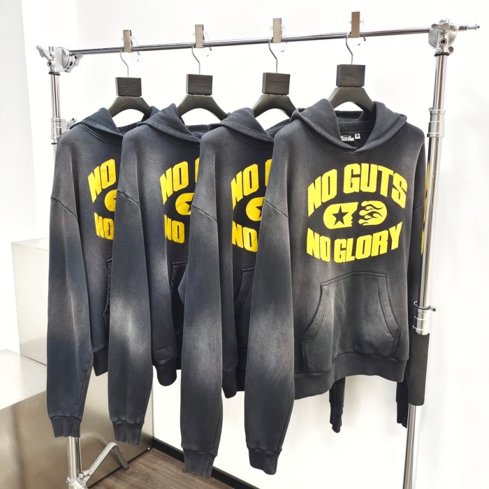 1:1 quality version Back Big yellow logo washed version Hoodie & Pants Set with NFC tag