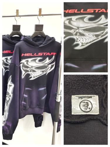 1:1 quality version Airbrushed Skull Demon Wind Hoodie with NFC tag