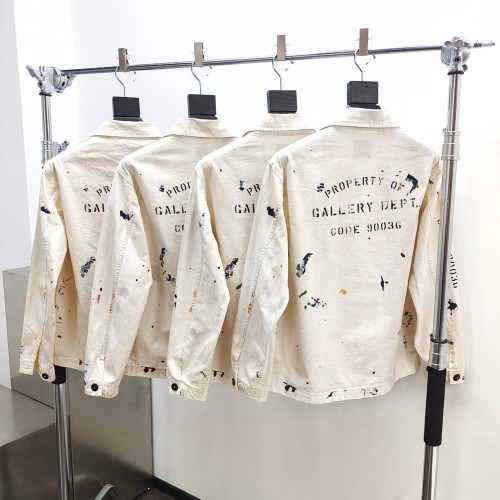 1:1 quality version White Printed Splash Inked Aged Jacket