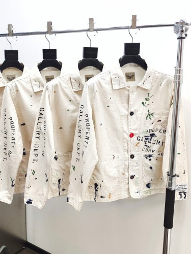 1:1 quality version White Printed Splash Inked Aged Jacket