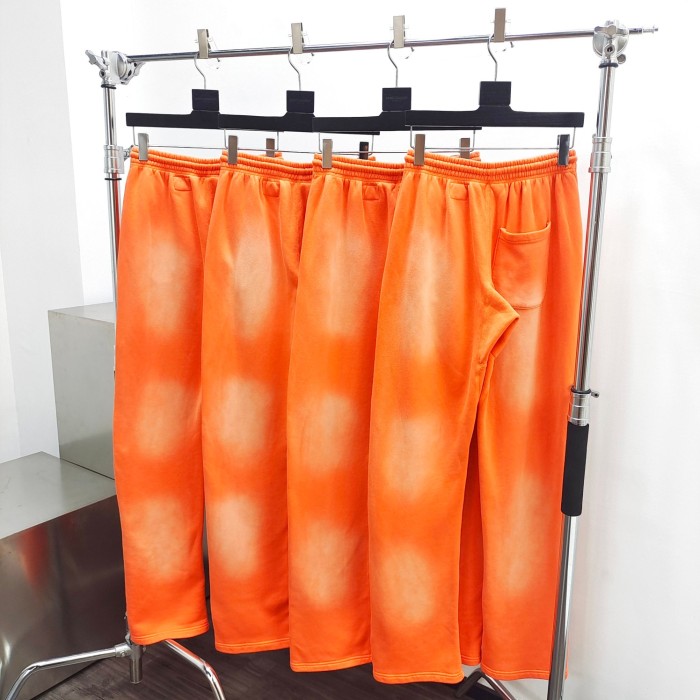 1:1 quality version Back Big Logo Washed Orange hoodie & pants set with NFC tag