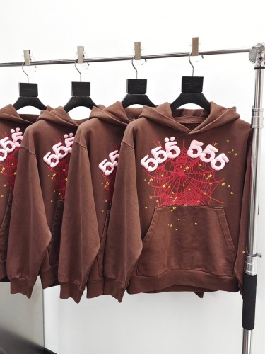 1:1 quality version Brown 555 Foam Letter Hoodie & Pants Set