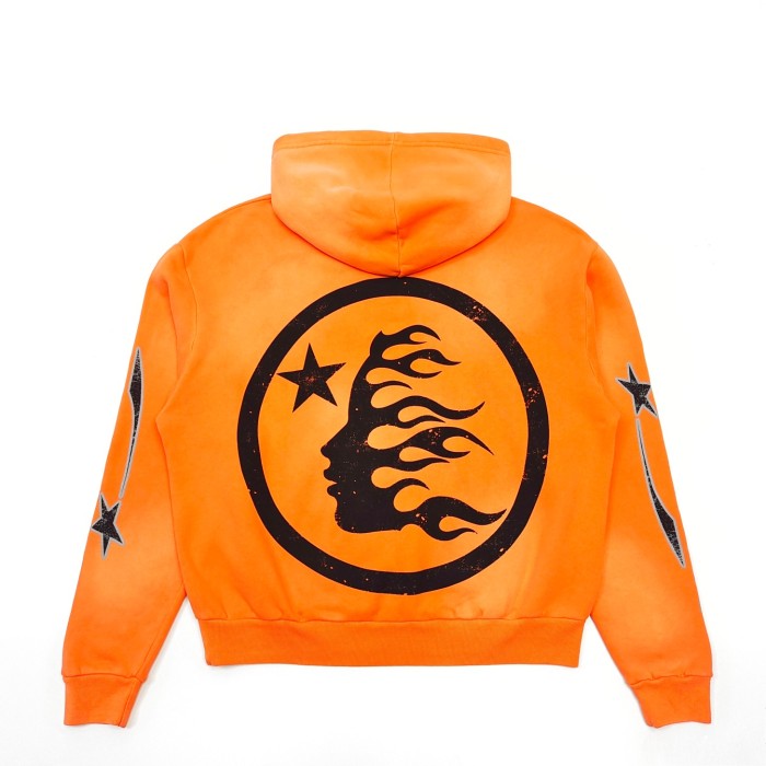 1:1 quality version Back Big Logo Washed Orange hoodie & pants set with NFC tag