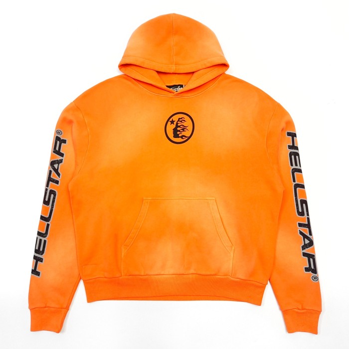 1:1 quality version Back Big Logo Washed Orange hoodie & pants set with NFC tag