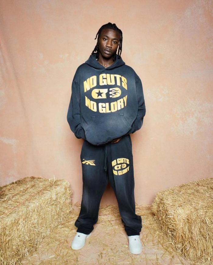 1:1 quality version Back Big yellow logo washed version Hoodie & Pants Set with NFC tag