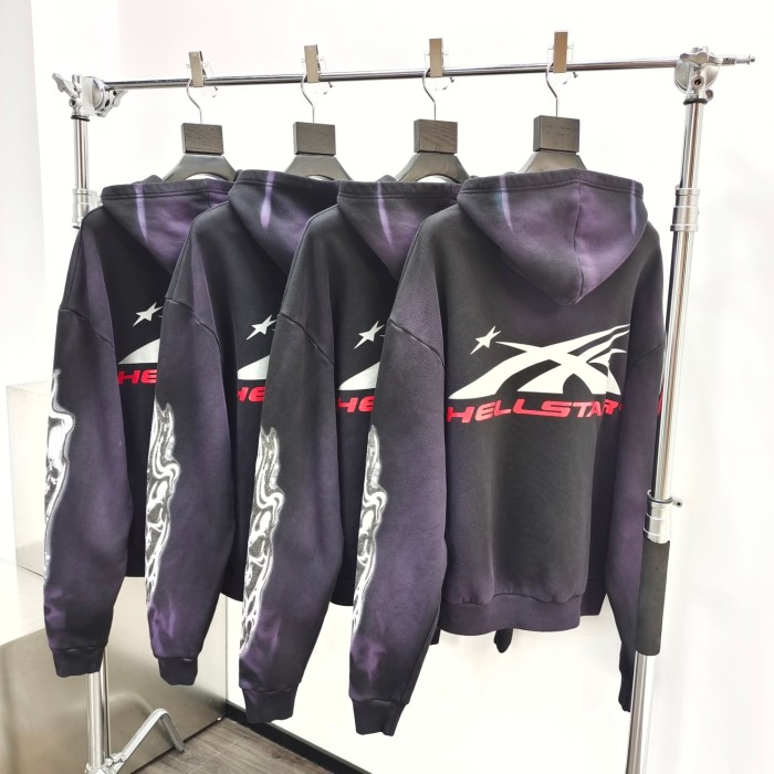 1:1 quality version Airbrushed Skull Demon Wind Hoodie with NFC tag