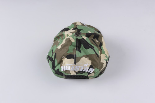 Camouflage Green Drill Logo Adjustable Duck Tongue Cap