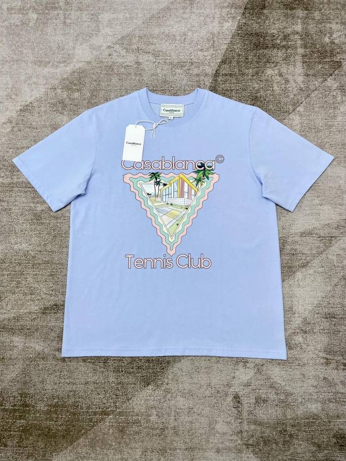 1:1 quality version Inverted Triangle Tennis Club Monogrammed tee 2 colors