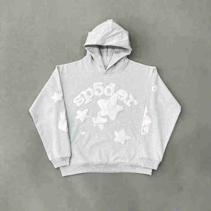 1:1 quality version Gray Alphabet Big Star Foam Print  Hoodie & Pants Set