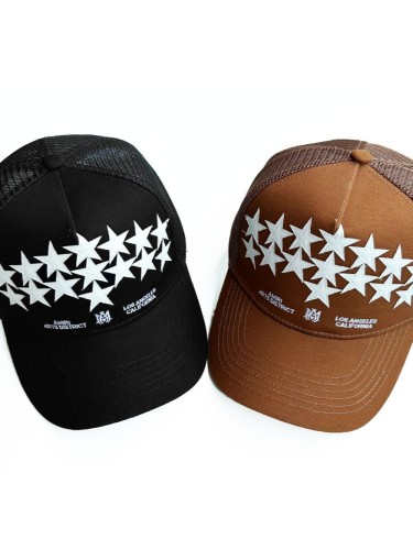 Leather Pentagram Logo Embroidered Duck Cap