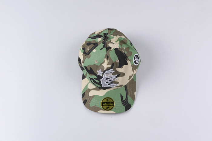 Camouflage Green Drill Logo Adjustable Duck Tongue Cap