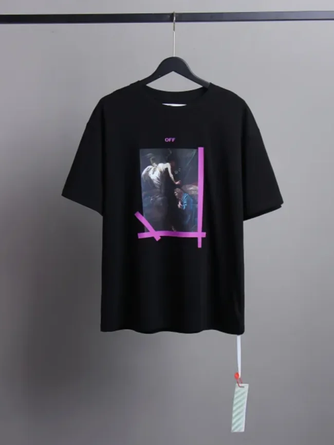 [buy more save more] [oversized version]1:1 quality version Purple Arrow Black and White tee