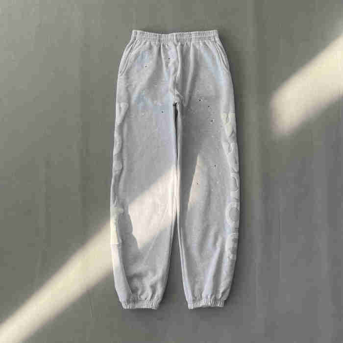 1:1 quality version Gray Alphabet Big Star Foam Print  Hoodie & Pants Set