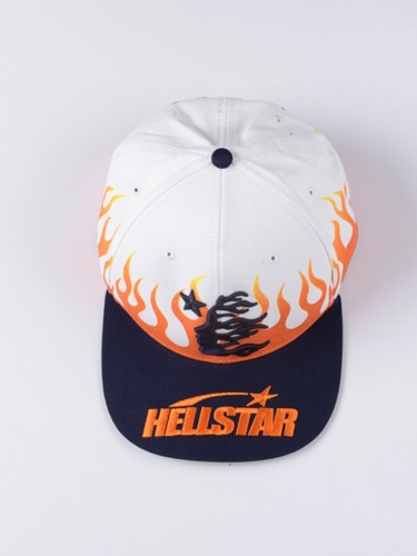 Hot drill color matching flame embroidery logo flat brim hat
