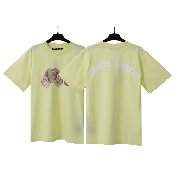 Cartoon Broken Bear Back Large Letter Print tee 7 colors