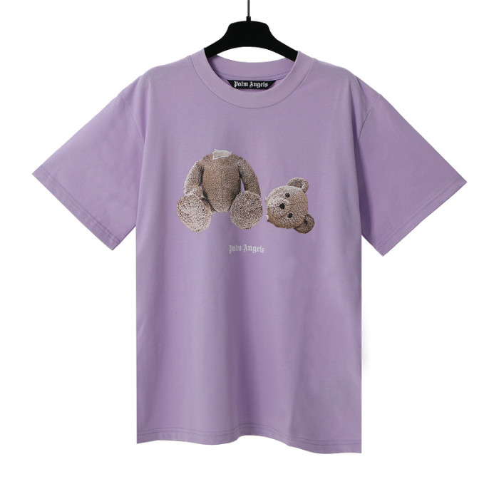 Cartoon Broken Bear Back Large Letter Print tee 7 colors