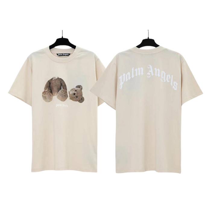 Cartoon Broken Bear Back Large Letter Print tee 7 colors