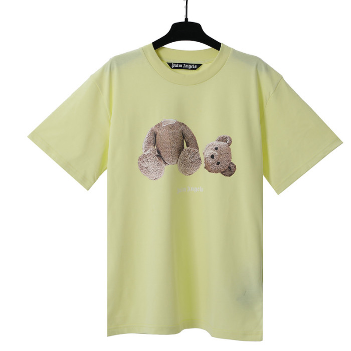 Cartoon Broken Bear Back Large Letter Print tee 7 colors