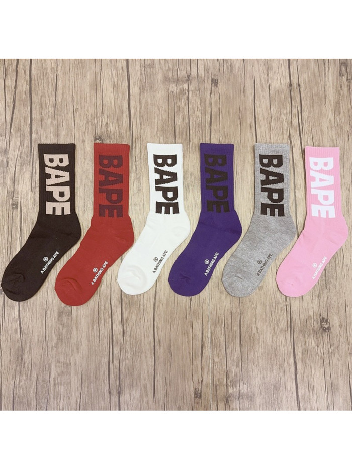 Towel Bottom Large Letter Sports Cotton Socks 6 colors