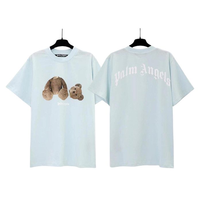 Cartoon Broken Bear Back Large Letter Print tee 7 colors