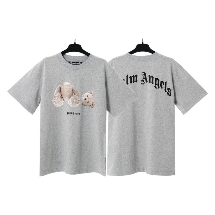Cartoon Broken Bear Back Large Letter Print tee 7 colors