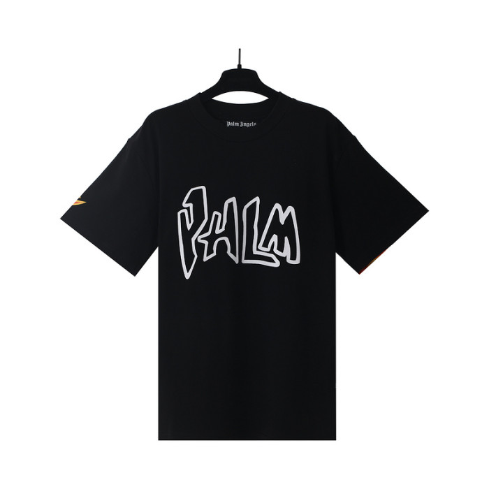 Cartoon Letter Back Burning Flame Print tee 2 colors