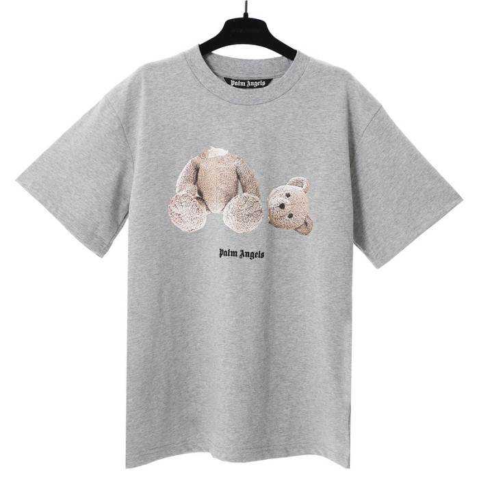 Cartoon Broken Bear Back Large Letter Print tee 7 colors