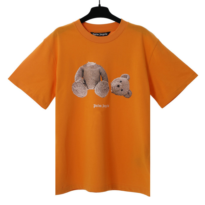 Cartoon Broken Bear Back Large Letter Print tee 7 colors