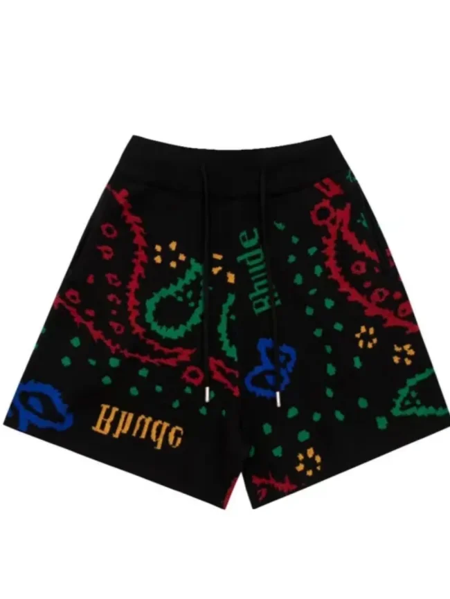 [Buy More Save More]1:1 quality version Men's appliqué knit cashew flower shorts