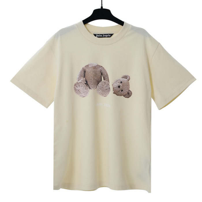 Cartoon Broken Bear Back Large Letter Print tee 7 colors